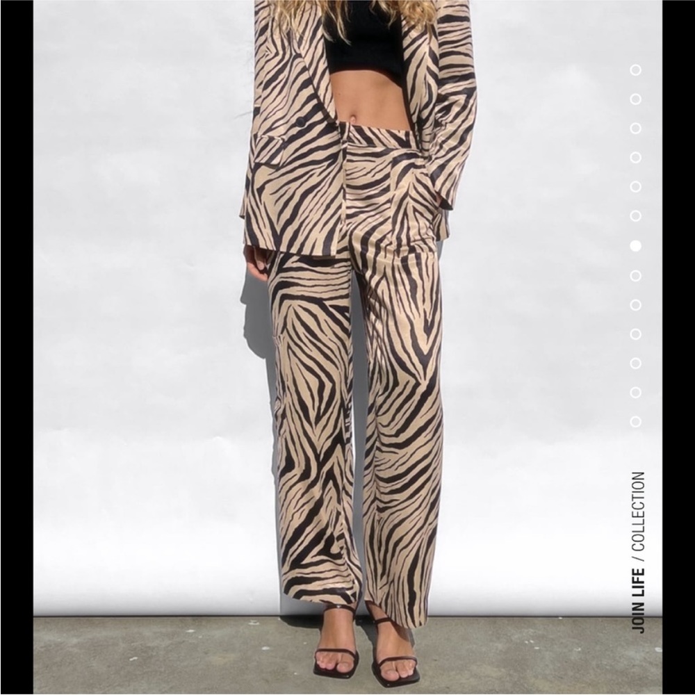 Zara animal print satin trousers size XS